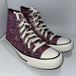Converse Chuck Taylor All‎ Star Hi Purple Pink Glitter Shoes A11137C Women Sz. 6